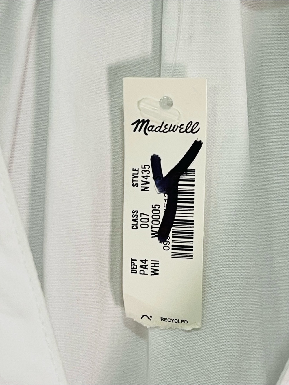 Madewell NWT Poplin Splitneck Midi Shirtdress Size Small in White - Picture 10 of 16